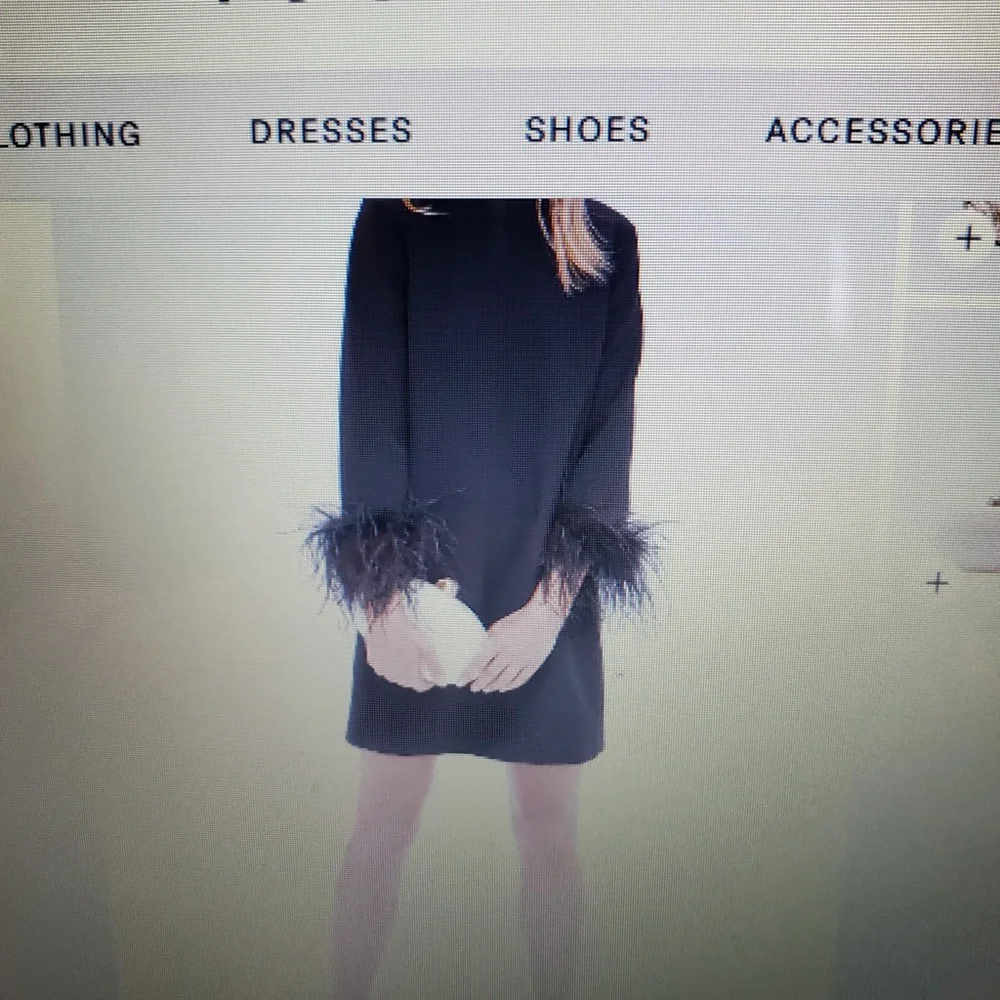 Chic Black Feather Cuff Dress - Picture 1 of 2
